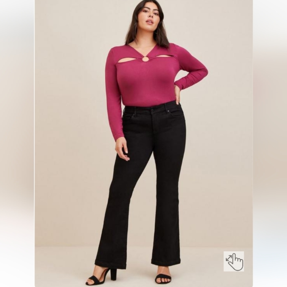 New Torrid 2X Super Soft O-Ring Detail&Cutouts Long Sleeve Top-Sz 2X(18/20) NWT